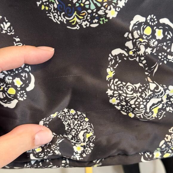 MMS Design Studio Sugar Skull Backpack Black Floral Satin Edgy Gothic Artistry main image 9